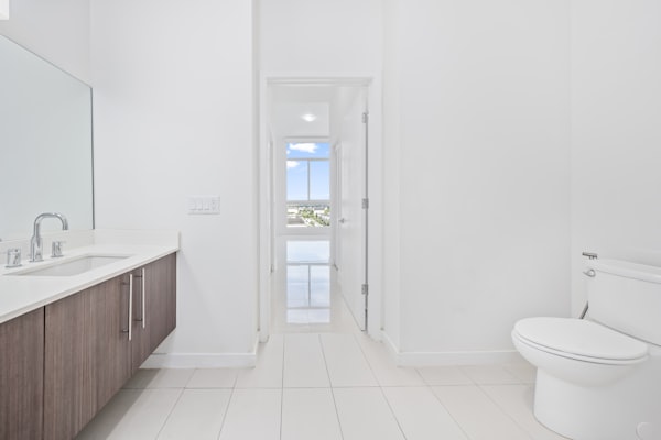 Modern bathroom fixture installation